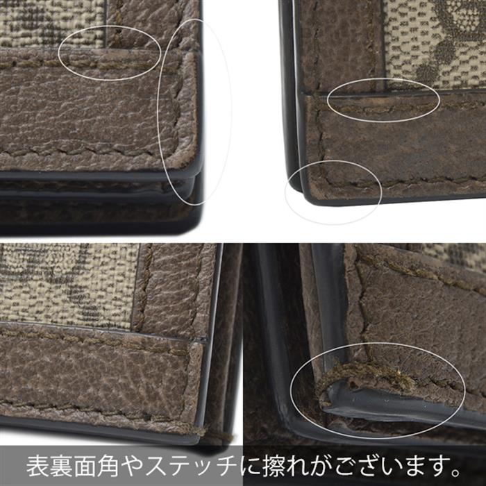 グッチ 財布 レディース オフディア ウェブ 二つ折り財布 ミニウォレット GGスプリーム キャンバス ベージュ GUCCI 523155 中古