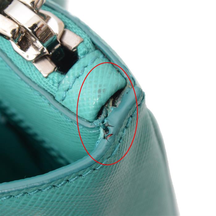 プラダ バッグ レディース ガレリア サフィアーノ 2WAYバッグ ハンドバッグ ショルダーバッグ レザー グリーン PRADA 1BA863 中古