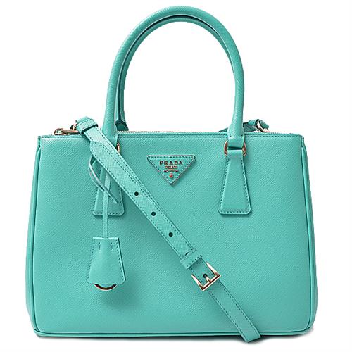 プラダ バッグ レディース ガレリア サフィアーノ 2WAYバッグ ハンドバッグ ショルダーバッグ レザー グリーン PRADA 1BA863 中古