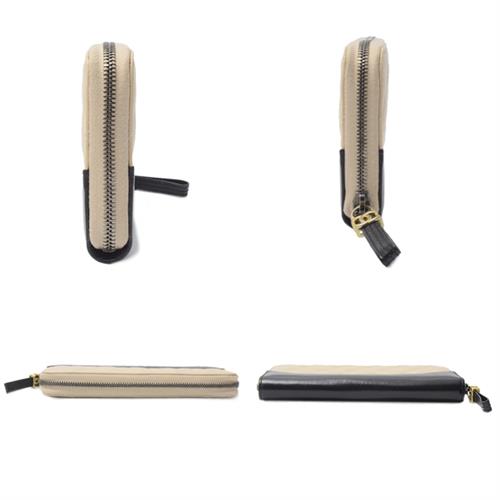 シャネル 財布 レディース カーフ ガブリエル ドゥ 長財布 ベージュ×ブラック CHANEL A84388 中古