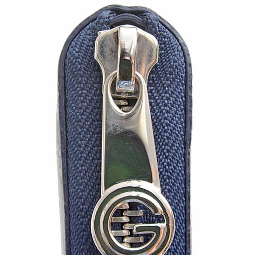 ゴヤール 財布 メンズ レディース マティニョン GM ウォレット ヘリンボーン ラウンドファスナー長財布 PVC ネイビー GOYARD 中古