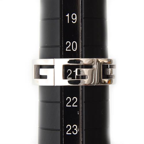 グッチ 指輪 ユニセックス マルチプルリング 22号 実寸日本サイズ21号 ホワイトゴールド GUCCI 750WG 中古