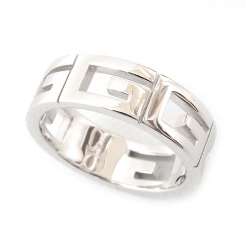 グッチ 指輪 ユニセックス マルチプルリング 22号 実寸日本サイズ21号 ホワイトゴールド GUCCI 750WG 中古