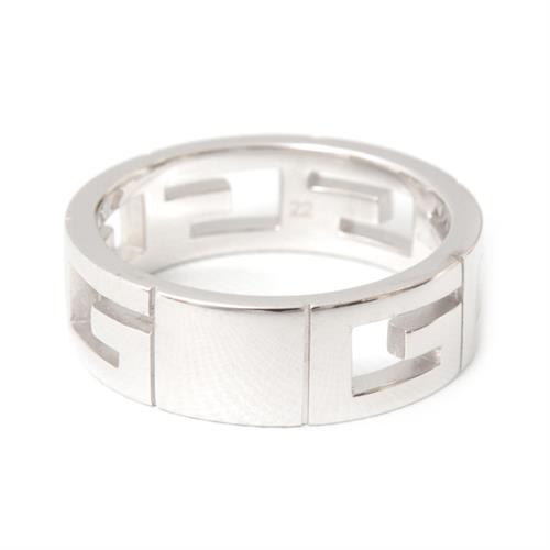 グッチ 指輪 ユニセックス マルチプルリング 22号 実寸日本サイズ21号 ホワイトゴールド GUCCI 750WG 中古