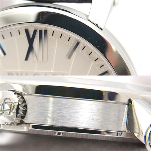 ブルガリ 時計 メンズ ソティリオ レトログラード 125周年記念モデル ホワイト文字盤 自動巻き ステンレス BVLGARI SB42SDR SS 中古