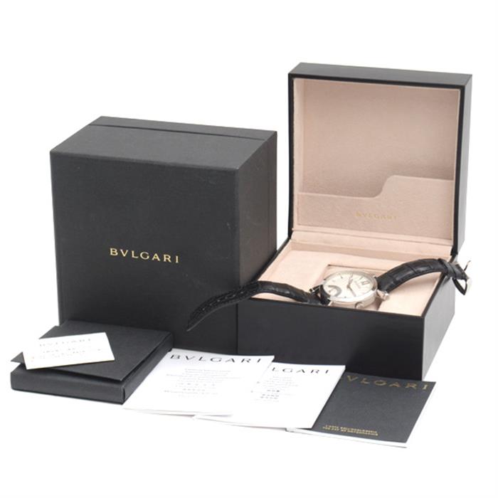 ブルガリ 時計 メンズ ソティリオ レトログラード 125周年記念モデル ホワイト文字盤 自動巻き ステンレス BVLGARI SB42SDR SS 中古