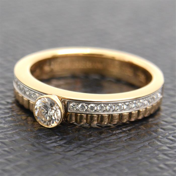 ブシュロン 指輪 レディース キャトル ラディアント ソリテール ダイヤモンド リング 50号 ゴールド BOUCHERON 750YG×WG 中古