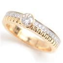 ブシュロン 指輪 レディース キャトル ラディアント ソリテール ダイヤモンド リング 50号 ゴールド BOUCHERON 750YG×WG 中古