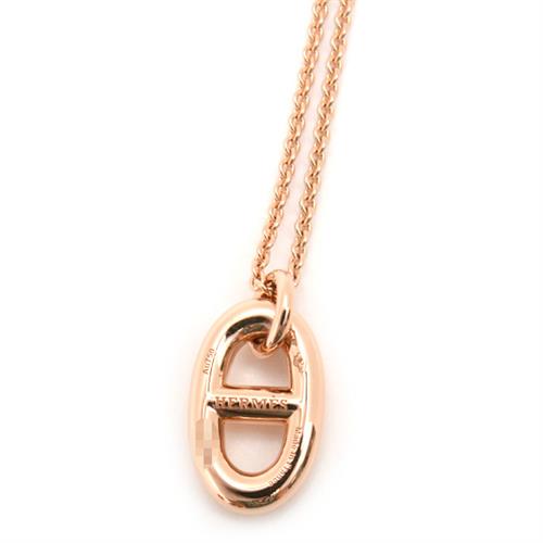 エルメス ネックレス レディース シェーヌダンクル ファランドール PM ネックレス ピンクゴールド HERMES 750PG 中古