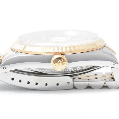 ロレックス 時計 メンズ デイトジャスト S番 10ポイント ダイヤモンド 自動巻 ゴールド文字盤 ROLEX 16233G 中古