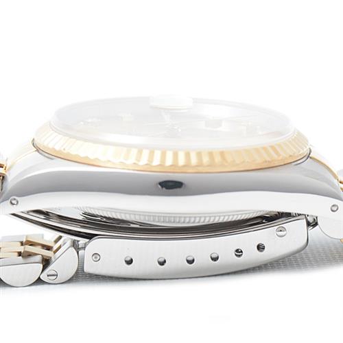 ロレックス 時計 メンズ デイトジャスト S番 10ポイント ダイヤモンド 自動巻 ゴールド文字盤 ROLEX 16233G 中古