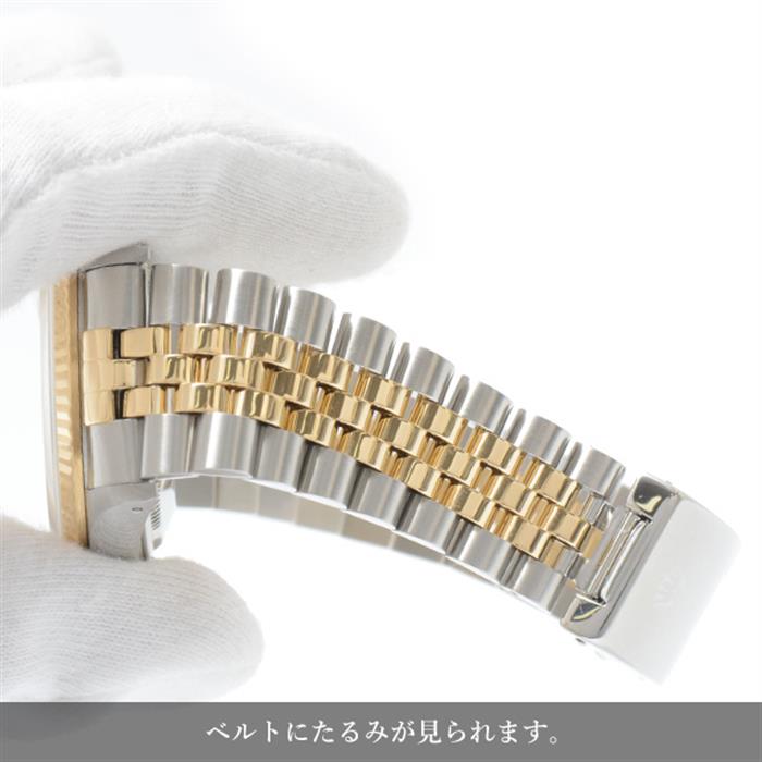ロレックス 時計 メンズ デイトジャスト S番 10ポイント ダイヤモンド 自動巻 ゴールド文字盤 ROLEX 16233G 中古