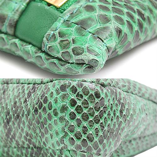 ジミーチュウ バッグ レディース メンズ パイソン クラッチバッグ グリーン 緑 JIMMY CHOO 中古