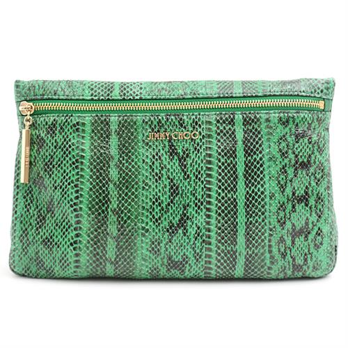 ジミーチュウ バッグ レディース メンズ パイソン クラッチバッグ グリーン 緑 JIMMY CHOO 中古