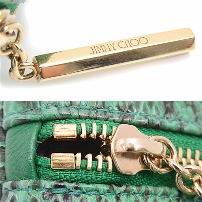 ジミーチュウ バッグ レディース メンズ パイソン クラッチバッグ グリーン 緑 JIMMY CHOO 中古
