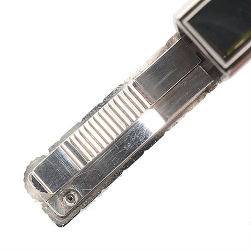 デュポン ライター メンズ ライン2 ローラガスライター ストライプ シルバー S.T.Dupont 中古