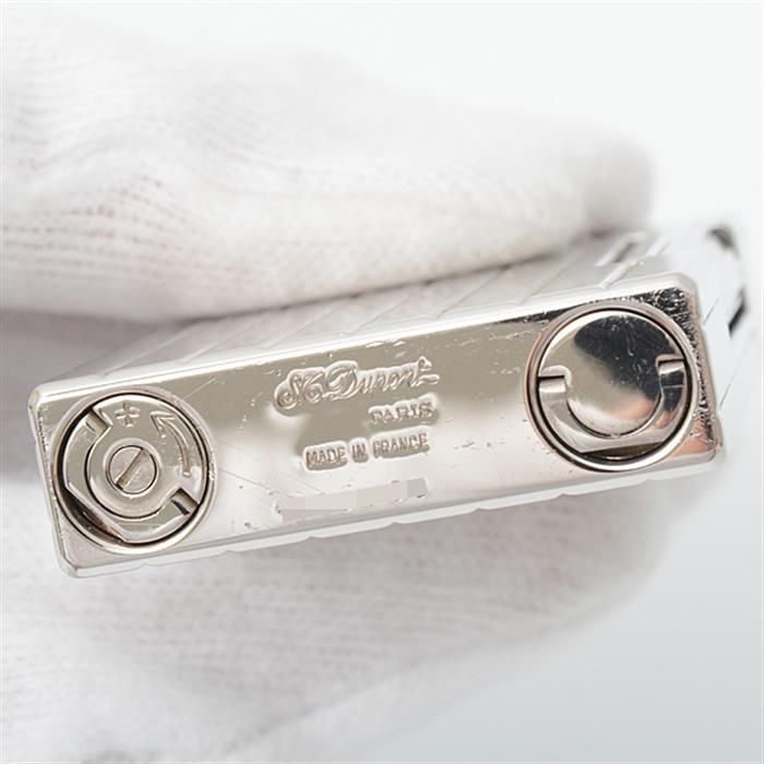 デュポン ライター メンズ ライン2 ローラガスライター ストライプ シルバー S.T.Dupont 中古