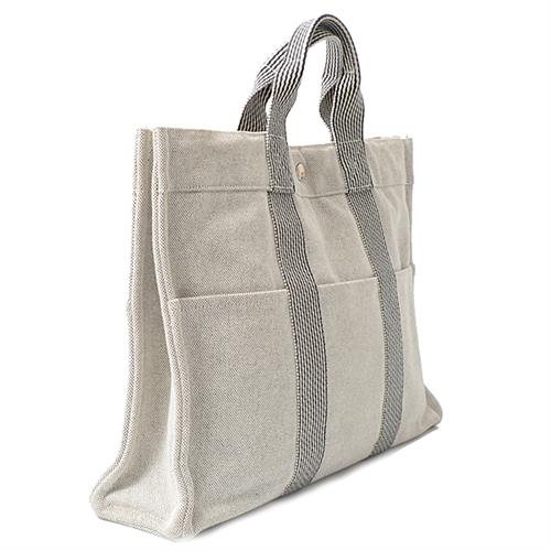 エルメス バッグ メンズ レディース フールトゥ MM トートバッグ ハンドバッグ キャンバス グレー HERMES 中古