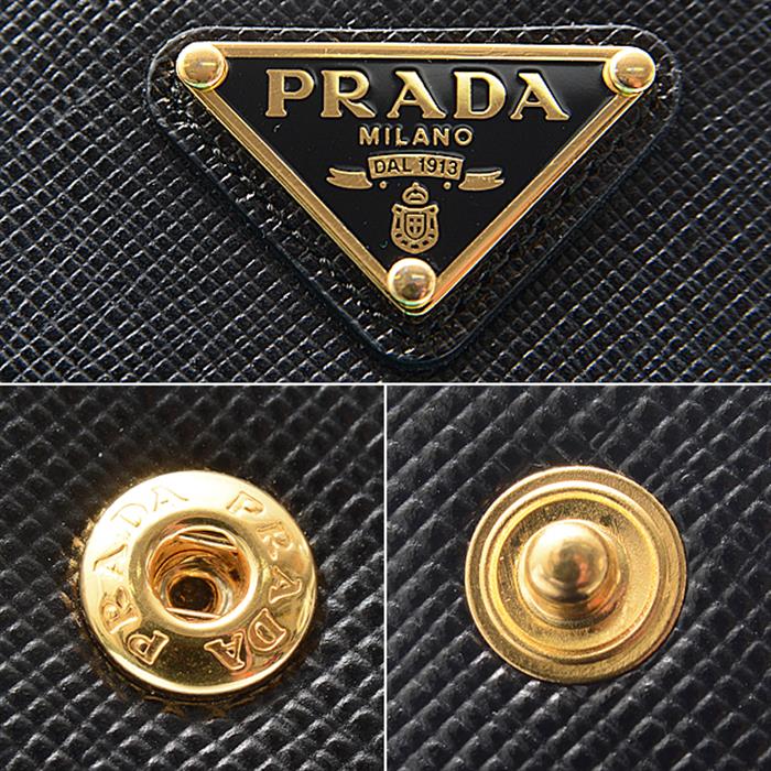 プラダ 財布 レディース 二つ折り財布 PORTAF PICCOLO LAMPO サフィアーノレザー ネロ(ブラック) PRADA 1ML225 中古
