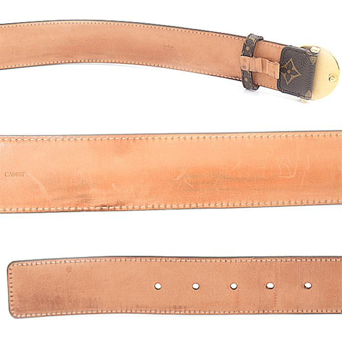 ルイヴィトン 服飾小物 メンズ モノグラム サンチュール T&B ベルト サイズ90 ブラウン Louis Vuitton M6975 中古