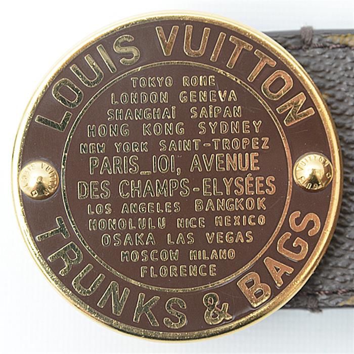 ルイヴィトン 服飾小物 メンズ モノグラム サンチュール T&B ベルト サイズ90 ブラウン Louis Vuitton M6975 中古