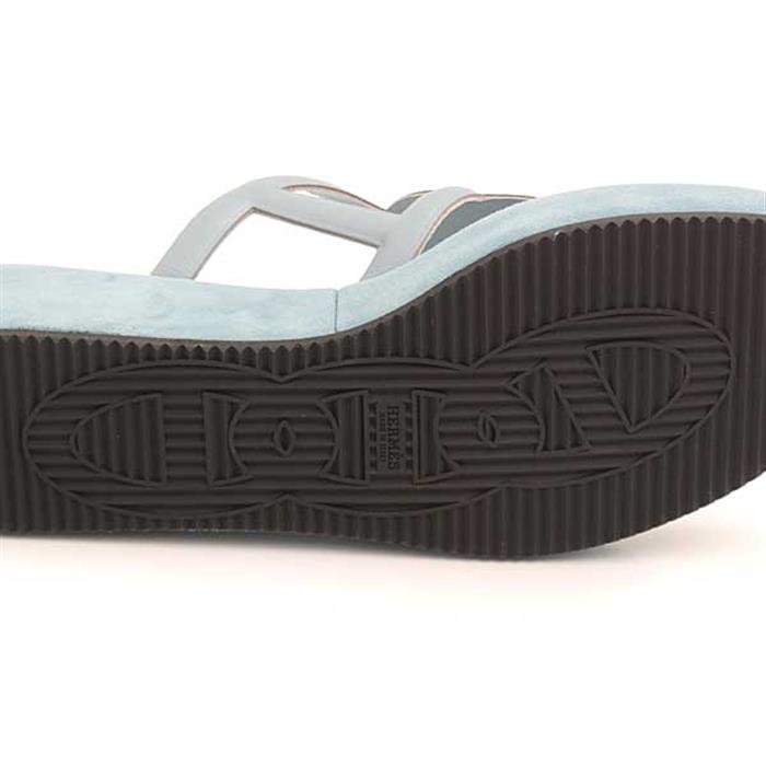 エルメス 靴 レディース サンダル ジプシー サイズ39 24.5cm ヴェール・ドー 水色 ナッパレザー HERMES 未使用展示品