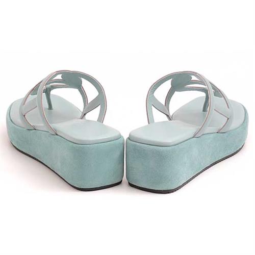 エルメス 靴 レディース サンダル ジプシー サイズ39 24.5cm ヴェール・ドー 水色 ナッパレザー HERMES 未使用展示品