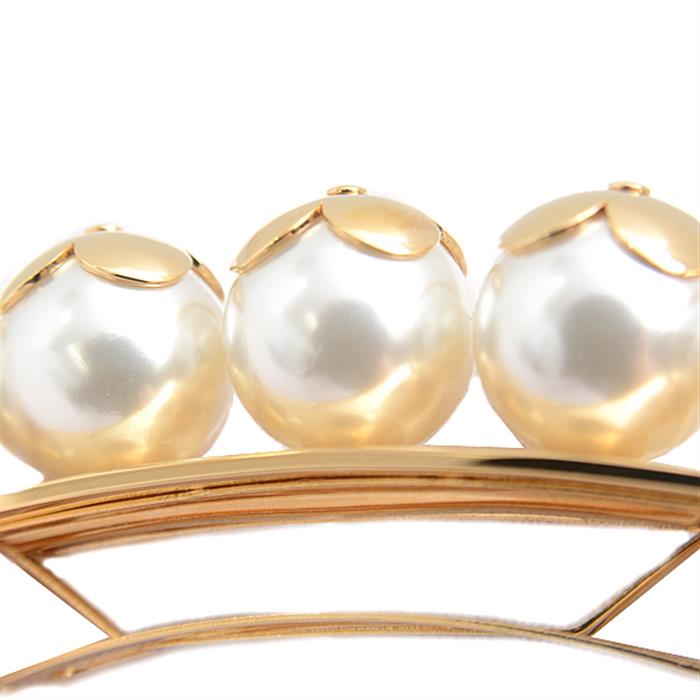 ルイヴィトン 髪留め レディース ビーマインドフル フェイクパール バレッタ モノグラムフラワー ゴールド Louis Vuitton M68953 中古