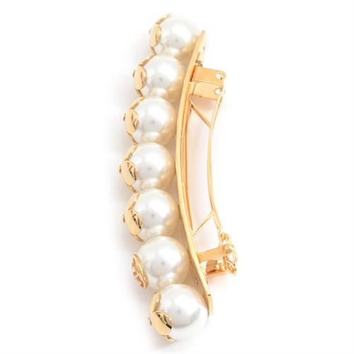 ルイヴィトン 髪留め レディース ビーマインドフル フェイクパール バレッタ モノグラムフラワー ゴールド Louis Vuitton M68953 中古