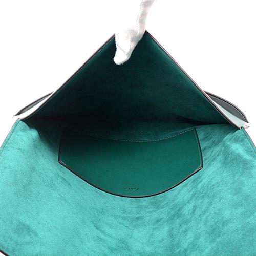 カルティエ バッグ レディース メンズ クラッチバッグ セカンドバッグ ドキュメント ロゴ レザー グリーン Cartier 中古