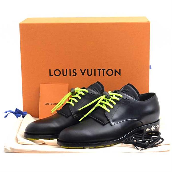 ルイヴィトン 靴 メンズ ダービー ドレスシューズ フォーマル サイズ7 日本サイズ26cm ブラック Louis Vuitton 中古