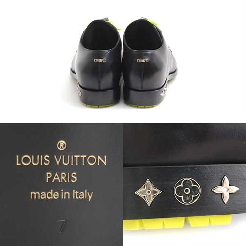 ルイヴィトン 靴 メンズ ダービー ドレスシューズ フォーマル サイズ7 日本サイズ26cm ブラック Louis Vuitton 中古