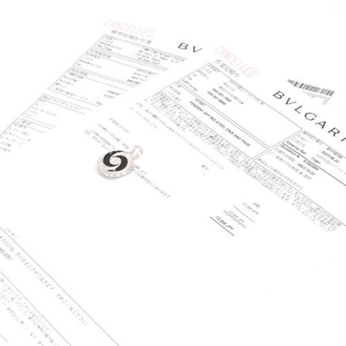 ブルガリ ペンダント メンズ オプティカル パヴェダイヤモンド ペンダント トップ ステンレス ゴールド BVLGARI SS×750WG 中古