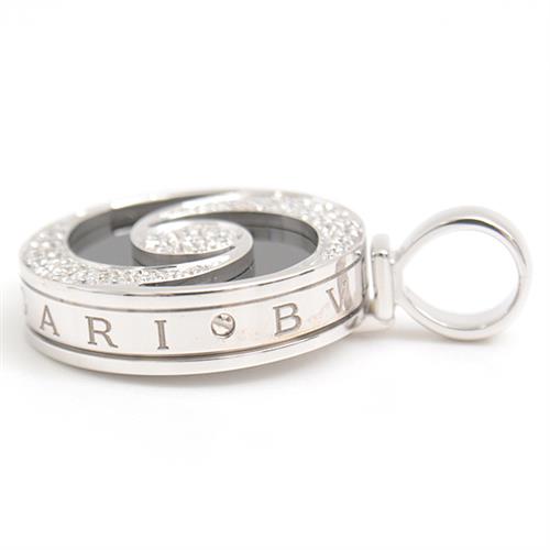 ブルガリ ペンダント メンズ オプティカル パヴェダイヤモンド ペンダント トップ ステンレス ゴールド BVLGARI SS×750WG 中古