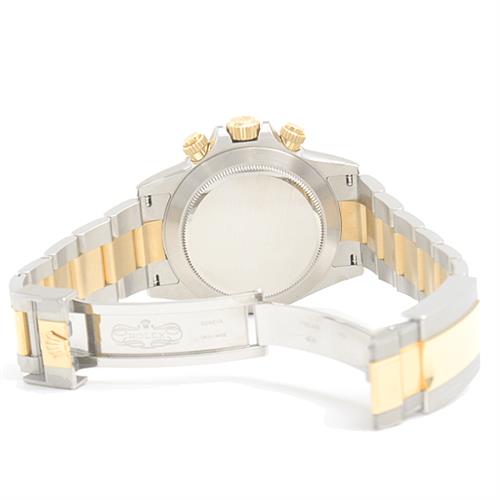 ロレックス 時計 メンズ コスモグラフ デイトナ ランダム コンビ 8ポイント ダイヤモンド ブラックシェル文字盤 自動巻 ROLEX SS×YG 116503NG 中古