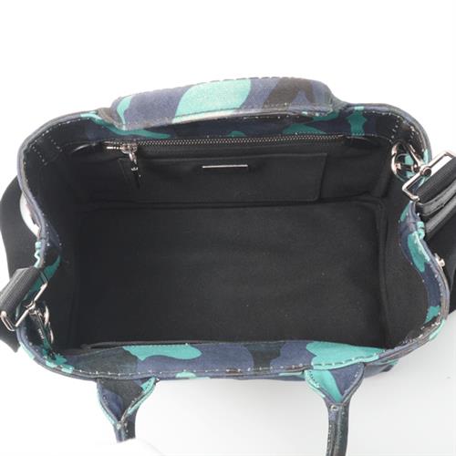 プラダ バッグ レディース カナパ トートバッグ ショルダーバッグ 2WAY カモフラージュ ネイビー ブルーグリーン PRADA 中古