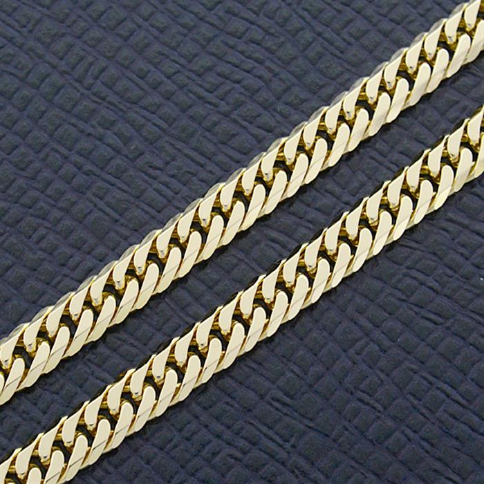 喜平 ネックレス K18 6面カット ダブル 30g 50cm 造幣局検定刻印入 メンズ レディース チェーン イエローゴールド YG 中古