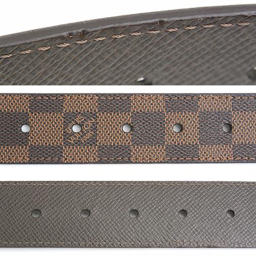 ルイヴィトン 服飾小物 メンズ ダミエ サンチュール アンヴァントゥール ベルト サイズ95/38 ブラウン Louis Vuitton M9677 中古
