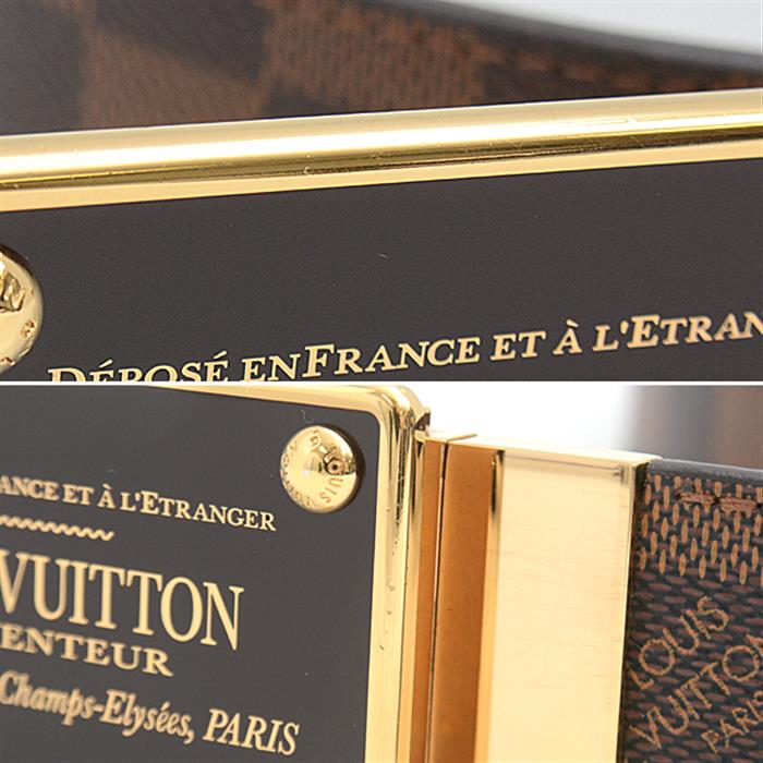 ルイヴィトン 服飾小物 メンズ ダミエ サンチュール アンヴァントゥール ベルト サイズ95/38 ブラウン Louis Vuitton M9677 中古