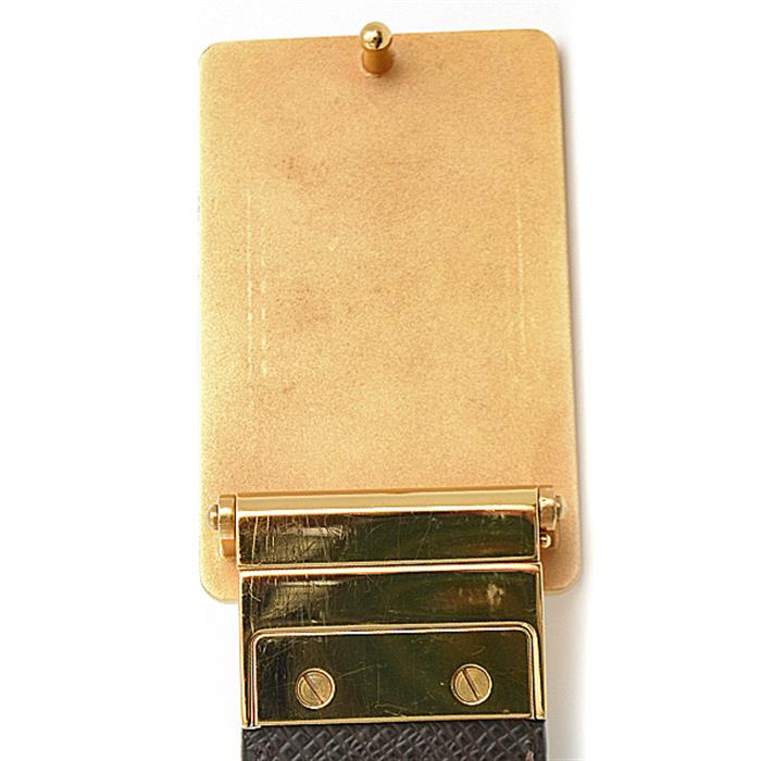 ルイヴィトン 服飾小物 メンズ ダミエ サンチュール アンヴァントゥール ベルト サイズ95/38 ブラウン Louis Vuitton M9677 中古