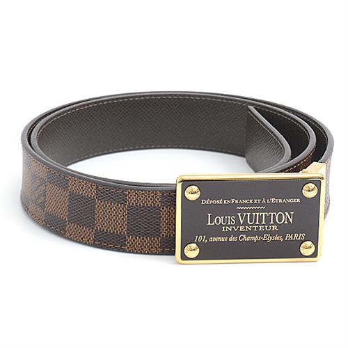 ルイヴィトン 服飾小物 メンズ ダミエ サンチュール アンヴァントゥール ベルト サイズ95/38 ブラウン Louis Vuitton M9677 中古