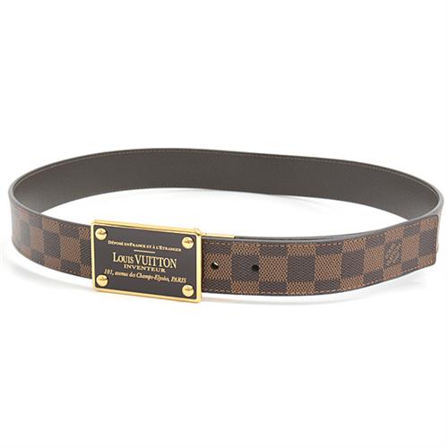 ルイヴィトン 服飾小物 メンズ ダミエ サンチュール アンヴァントゥール ベルト サイズ95/38 ブラウン Louis Vuitton M9677 中古