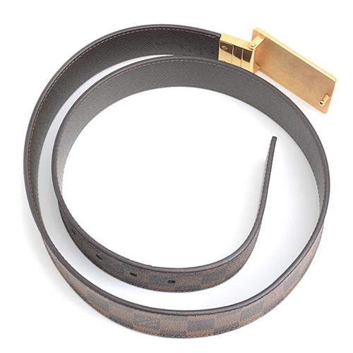 ルイヴィトン 服飾小物 メンズ ダミエ サンチュール アンヴァントゥール ベルト サイズ95/38 ブラウン Louis Vuitton M9677 中古