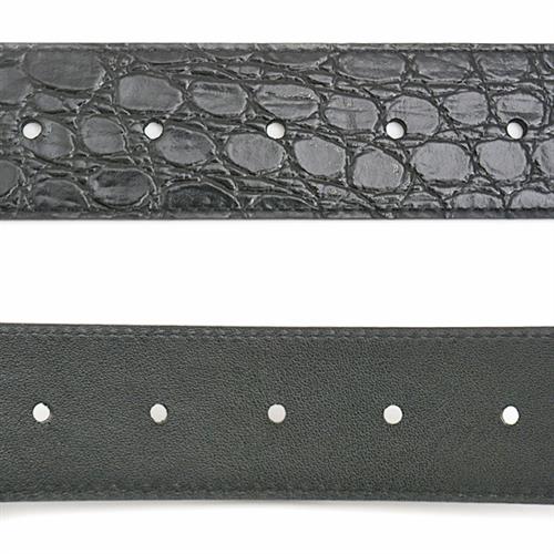 グッチ 服飾小物 メンズ ダブルGバックル クロコ型押しレザーベルト サイズ105/42 カーフ ブラック GUCCI 409417 中古
