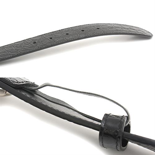 グッチ 服飾小物 メンズ ダブルGバックル クロコ型押しレザーベルト サイズ105/42 カーフ ブラック GUCCI 409417 中古