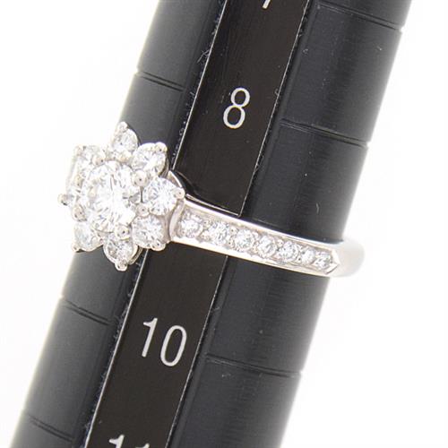 ティファニー 指輪 レディース フローラ ダイヤモンド リング 9号 プラチナ TIFFANY PT950 中古