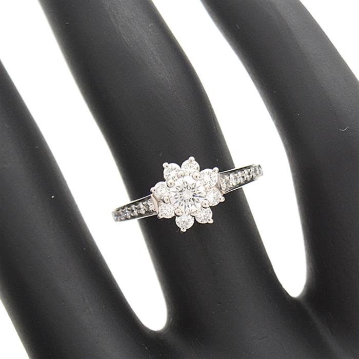 ティファニー 指輪 レディース フローラ ダイヤモンド リング 9号 プラチナ TIFFANY PT950 中古