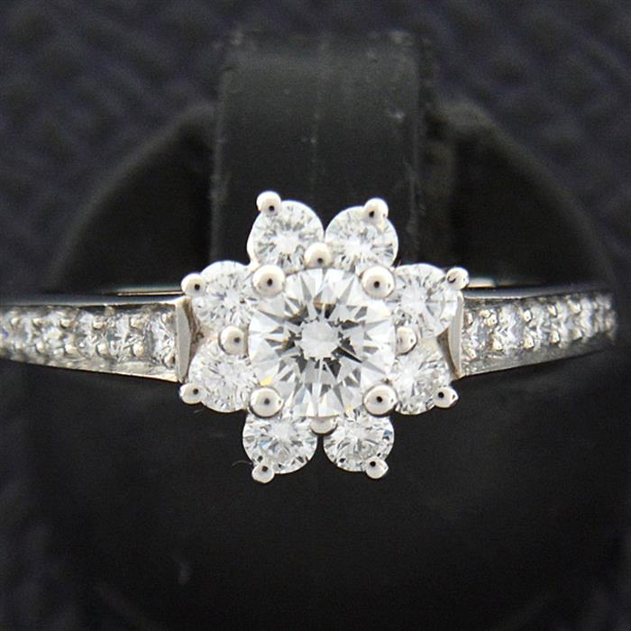 ティファニー 指輪 レディース フローラ ダイヤモンド リング 9号 プラチナ TIFFANY PT950 中古