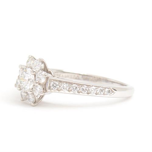 ティファニー 指輪 レディース フローラ ダイヤモンド リング 9号 プラチナ TIFFANY PT950 中古