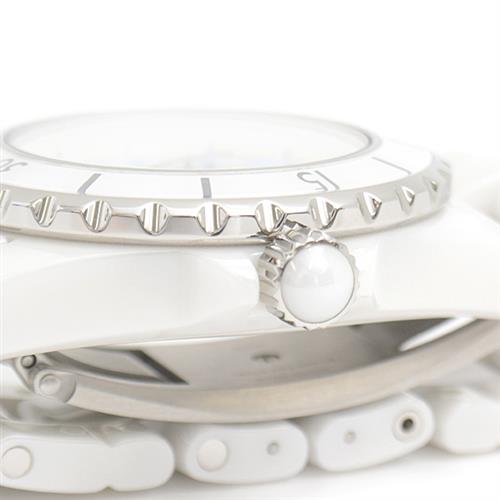 シャネル 時計 レディース J12 ブル―ライト 電池式 ホワイト文字盤 限定2000本 CE CHANEL H3826 中古